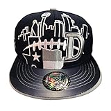 Dallas Skyline Snapback Cap in Cowboys Colors (Navy Blue, White & Silver)