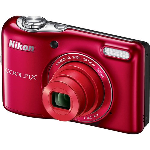 Nikon-COOLPIX-L32-Digital-Camera-Red-Bundle-Includes-4x-AA-3150mAh-NiMH-Rechargeable-Batteries-with-Rapid-Travel-Charger-Point-Shoot-Carrying-Case-Microfiber-Cleaning-Cloth