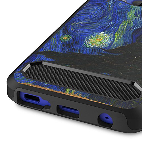 HTC U11 Life Case, CoverON Arc Series Modern Hybrid Phone Cover with Carbon Fiber Styling and Matte Finish for U11 Life - Starry Night