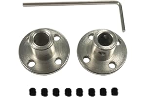 BRINGSMART 2pcs 6mm Flange Coupling Connector with Wrench Rigid Axis Model Coupler High Hardness Shaft Fitting for DIY Parts JGY370 JGB37-520X…