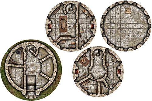 Wargaming RPG Adventure Tiles Frontier Tower Gridded 2D Terrain Play Mat for Role Playing, Warmachine, Warhammer or Other Miniature Gaming