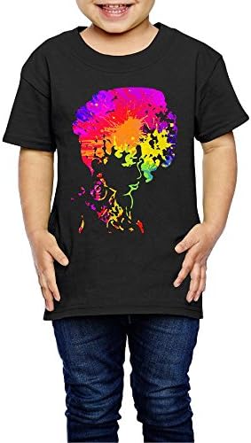 DSEPAA Watercolor Flower Hair Africa Women Boys' Girls' Cotton Short Sleeve T-Shirt 4 Toddler