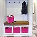 Sorbus Foldable Storage Cube Basket Bin (4 Pack, Pink)