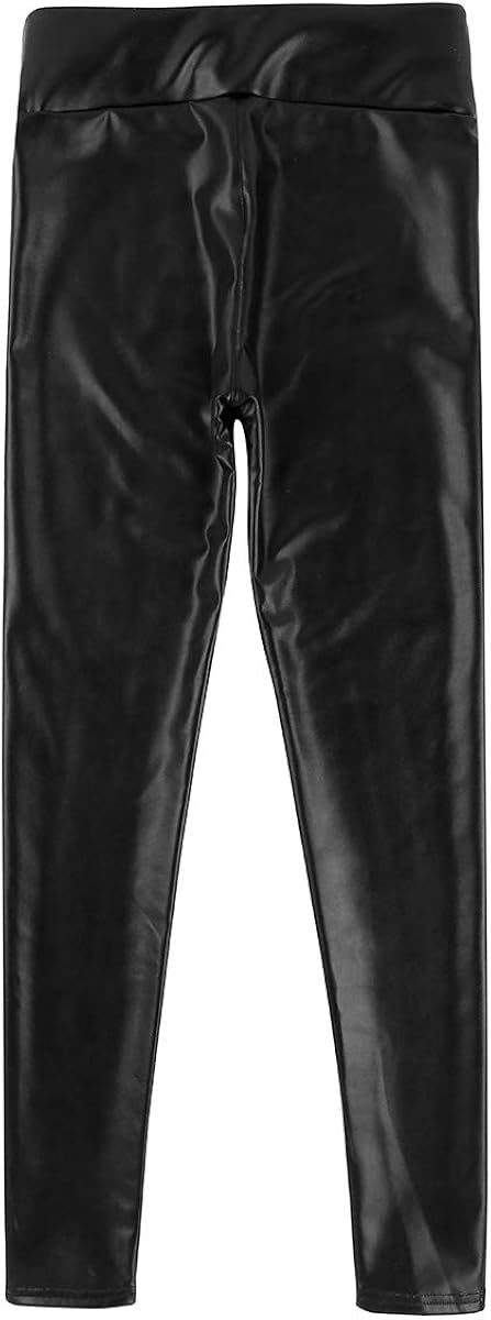 Agoky Mens PU Leather Bulge Pouch Leggings Muscle Tights Long Pants Trouser: Clothing