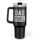Dad Gifts from Daughter Son, Dad Fuel Tumbler with Handle 40oz, Stainless Steel Insulated Cup Gift Set with Lid & Straw, Coffee Tumblers for Dads Father's Day Birthday Christmas