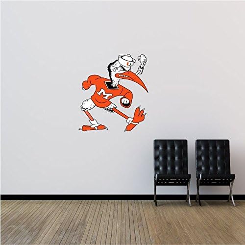 Miami Hurricanes NCAA USA Logo College Sport Art Wall Decor Sticker 21" x 23"