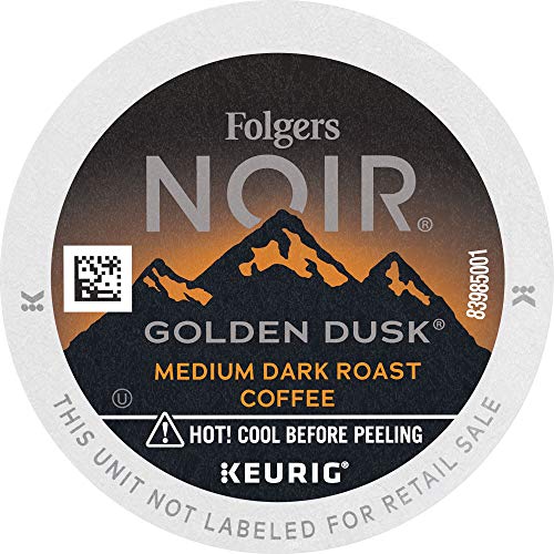 Folgers Noir Golden Dusk Medium Dark Roast Coffee, 72 K Cups For Keurig