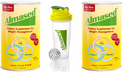 Almased High Quality Non-GMO with Soy, Yogurt and Honey, Protein Powder, Supports Weight Loss, Optimal Health and Maximum Energy, 17.6 Ounces 2-Pack with 1 Blender Bottle Almased High Quality Non-GMO with Soy, Yogurt and Honey, Protein Powder, Supports Weight Loss, Optimal Health and Maximum Energy, 17.6 Ounces 2-Pack with 1 Blender Bottle
