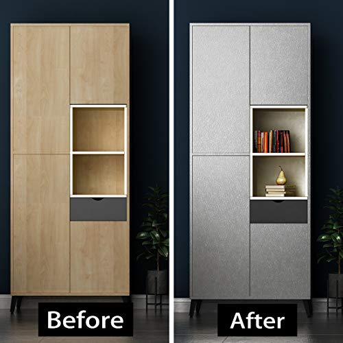 Livelynine Silk Gray Wallpaper Peel and Stick Modern for Bedroom Silver