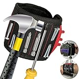 Magnetic Wristband for Holding Tools with 15 Strong Magnets, Qozary Magnetic Wristband for Screws, Nails, Drill Bits- Best Unique Tool Gift for Men, DIY Handyman, Mother/Father, Husband, Boyfriend,