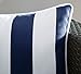 Ornavo Home Water Resistant Indoor/Outdoor Square Patio Decorative Stripe Throw Pillow Cushion - Insert Included - Set of 2 - 18
