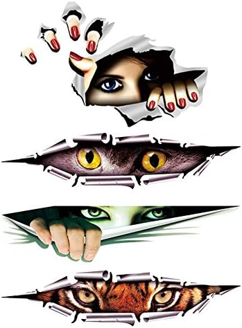 TorDen Funny Peeking 3D Big Eyes For JDM Car Bumper Window Vinyl Decal Car Sticker (H02 4 Pack)