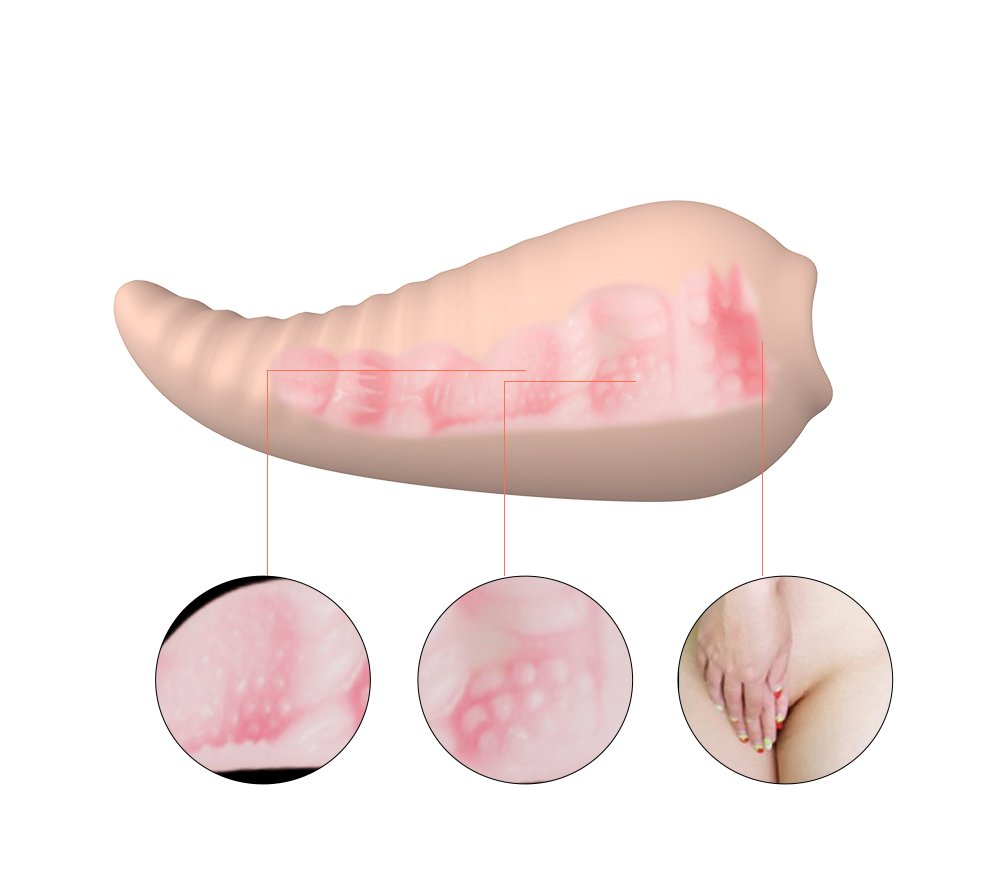 Male Masturbator, Realistic Textured Mouth Blow Job Stroker Oral Sex Toys Vagina Pocket Pussy with Deep Throat for Masturbation, 100% Skin Safe NONTOXIC (FLESH)