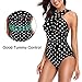 W YOU DI AN Women's Swimsuits One Piece Tummy Control Front Cross Backless Swimsuit Bathing Suit (2XL, White Polka dots)