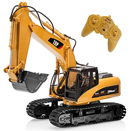 Big-Daddy Super Powerful Full Functional DIE-CAST 15 Channel Professional Remote Control Excavator Tractor Toy With Lights & Sound