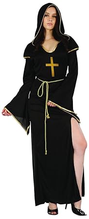 KULTFAKTOR GmbH Nonnen-Damenkostüm Ordensschwester schwarz-Gold M