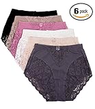 Barbra's 6 Pack Women's Light Control Full Coverage Lace Briefs Panties(M)
