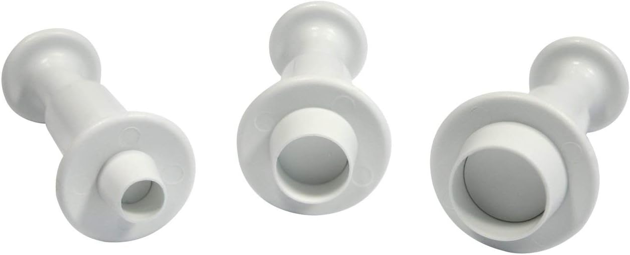 PME MR151 Round Plunger Cutters, Small, Medium, Large Sizes, Set of 3,White