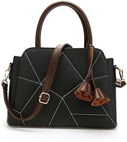 Fashion Tote Shoulder Top-Handle Handbags Purse with tassel ornaments for Women Black