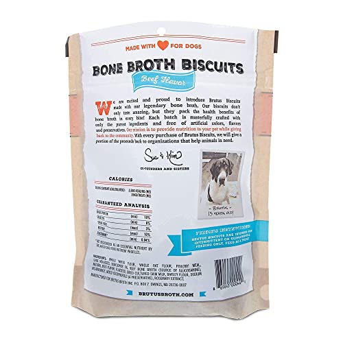 Brutus Broth Dog Biscuits, 1 Bag Each Of Beef And Chicken Biscuits 16