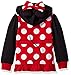 Disney baby girls Minnie Mouse Costume Zip-up Hoodie Hooded Sweatshirt, Black/Red, 2T US