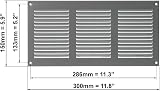 EUROPLAST 300x150mm Grey Metal Air Vent Grille Cover with Insect Mesh view 2
