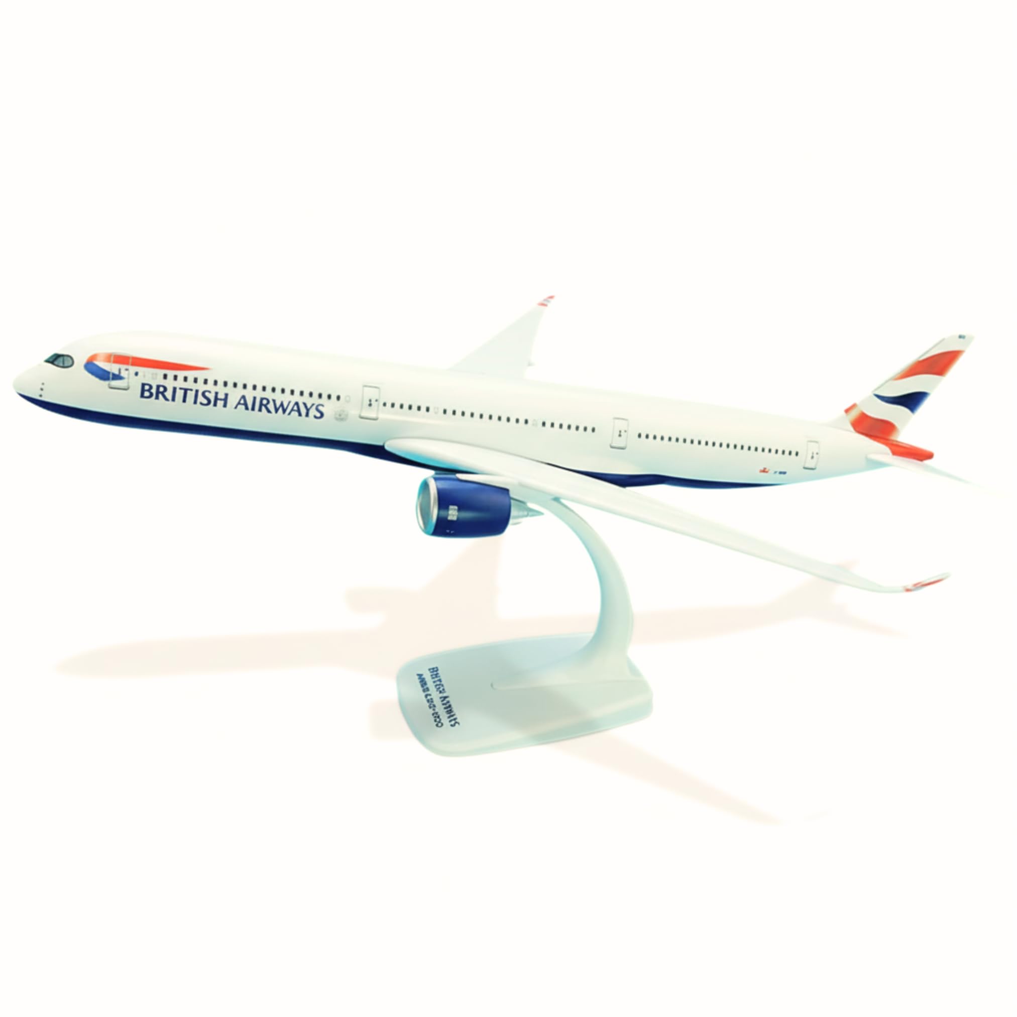 AeroClix British Airways Airbus A350-1000 Model Plane – 1/200 Scale, 14.5" Long - Large Plastic Detailed Display Model with Stand