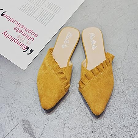 Swertuy Sexy Hausschuhe Weibliche Sommer Tragen 2019 Neue Spitze Halbe Hausschuhe Koreanische Version des Spitzen Hausschuhe 