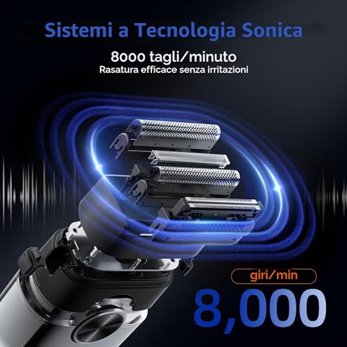 kensen Electric Shaver Wet & Dry Beard Trimmer Men's 4D Beard Razor 120 Min Use Foil Razor Wireless 100% Waterproof Mini Portable Electric Shaver Great for Travel