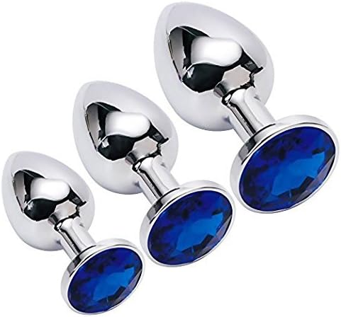 BBT 3 pieces of luxury jewelry design stainless steel plug (blue)