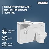 VeeBath Linx 1050 Vanity Unit Set, Wash Basin, Soft Close Toilet, White view 4