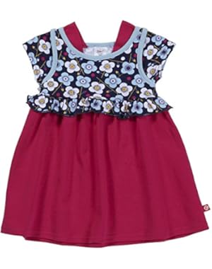 Blaue Blumen Ruffle Dress (Baby) - Navy-3 Months