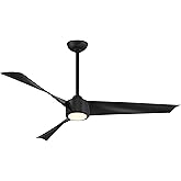 MINKA-AIRE F774L-CL Pike 56" 3-Blade LED Ceiling Fan - Coal Finish with Etched Lens