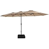 Amazon Com Kozyard Butterfly 14 Outdoor Patio Double Sided Aluminum Umbrella With Crank And Base Garden Outdoor