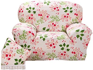 Fanjow Stretch Elastic Fabric Chair Loveseat Sofa Couch Slipcovers Floral Printing Sofa Covers Seat Protectors Without Pillow (1-seat Chair, Primrose)