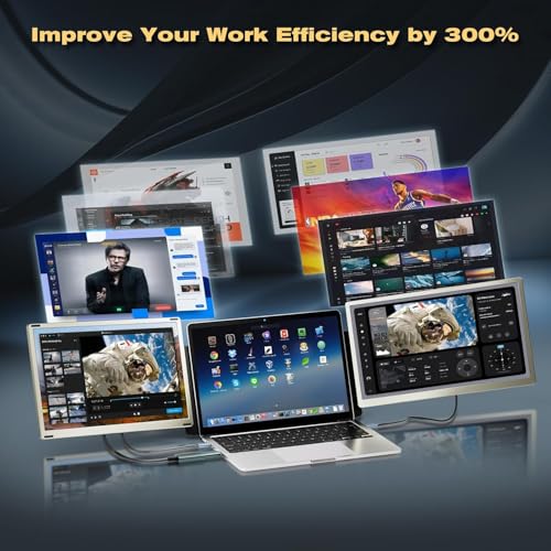 Teamgee Portable Monitor for All Laptops, 15.6" 1080P FHD IPS 120% sRGB, 235° Rotation, Detachable, Plug & Play, Compatible with Windows/Mac/Chrome/PC
