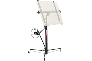 VEVOR 11ft Drywall Lift, Heavy-Duty 150 lbs Sheetrock Hoist with Adjustable Telescoping Arm, Lockable Wheels, Drywall Lifter 