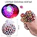 Mesh Stress Balls - Kidaily 4 Pack LED Light Up Squeeze Ball Soft Grape Ball Stress Relief Ball for Kids Adults Sensory Rubber Ball for ADHD Bad Habits Fidget Toys Holiday Birthday Gift