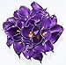 simpleyourstyle Calla Lily Artificial Flower 20pcs No Vase Bridal Wedding Bouquet 20 Head Latex Real Touch Flower Bouquets (Purple)