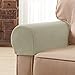 SUBRTEX Stretch Armrest Covers Spandex Arm Covers for Chairs Couch Sofa Armchair Slipcovers for Recliner Sofa with Twist Pins 2pcs (Sand)