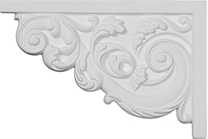 Ekena Millwork SB11X07AS-L Large Ashford, Left Stair Brackets, 11 3/8"W x 7 5/8"H x 5/8"D, Primed