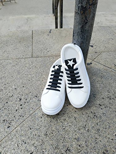Lacci Scarpe Elastici, Elastico Silicone Scarpe | No Tie Lacci für Trainer, Sportschuhe Sneakers Schuhe Running Schuhe Board Schuhe Stiefel Schuhe und Casual Schuhe von NWSS (nero)
