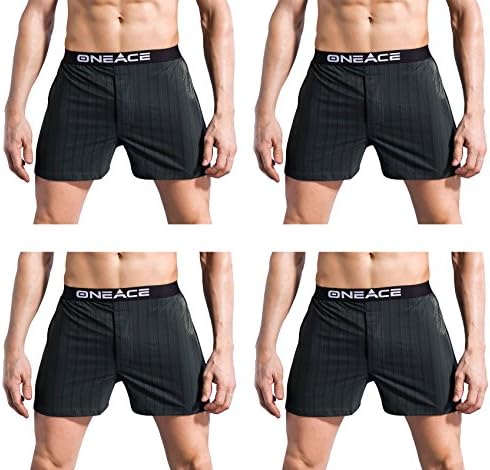 Kseey Men's 4-Pack Bamboo Charcoal Fiber Loose and Comfortable Ultra-thin Boxer Briefs Underwear Trunk Blackish green L