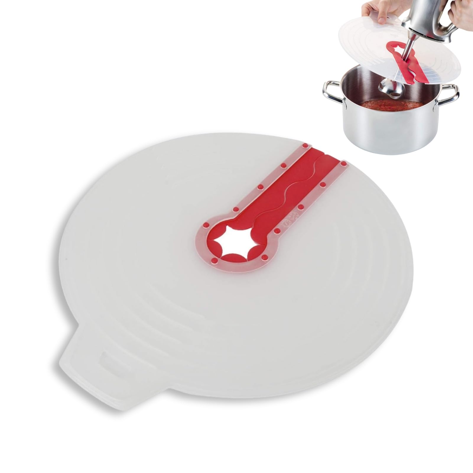 Mixing Bowl Cover, 31cm/12.2inch Universal Mixer Splatter Guard Silicone Mixing Bowl Splash Guard Anti Spill Microwave Splash Guard Protection Splatter Screen for Egg Bowl Kitchen Cooking