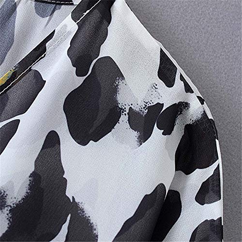 CofeeMO Leopard Chiffon Women's Blouses Shawls Kimono Cardigan, Summer Open Front Cover Ups(Black,XXXL)