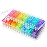 AUVON iMedassist Weekly Pill Organizer (FDA Listed: D325782), Portable AM/PM Travel Pill Box Case (7-Day / 3-Times-A-Day) with Separate Compartments to Hold Vitamins, Supplements and Medication