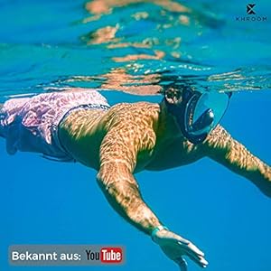 Schnorchelmasken 51ruBVvg42L. SS300 𝐂𝐎𝟐 𝐒𝐈𝐂𝐇𝐄𝐑: *Die Schnorchelmaske wurde als Produktmuster durch den TÜV Rheinland nach 2 PfG 2609:2019-04 geprüft. Hier wird die Anstauung von Kohlendioxid (CO2) gemessen. Der Testbericht liegt unten zur Einsicht bereit. Im Vergleich zu anderen Vollgesichtsmasken, wird deine ausgeatmete Luft seitlich rausgeleitet. Dies unterbindet die gefährliche Pendelatmung.
𝐎𝐏𝐓𝐈𝐌𝐈𝐄𝐑𝐓: Vergiss das altgediente Schnorchelset (Taucherbrille mit Schnorchel). Erlebe das Schnorcheln und Tauchen neu mit einer Schnorchelvollmaske und atme dabei wie an Land durch Mund und Nase.
𝐅𝐔𝐋𝐋-𝐅𝐀𝐂𝐄: Die Tauchermaske deckt das ganze Gesicht ab. Zwei Größen gewährleisten den richtigen Sitz. Für Kinder haben wir ein Haifisch und Einhorn Modell auf Basis dieser Schnorchelmaske.