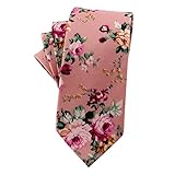 Mantieqingway Men's Cotton Printed Floral Neck Tie
