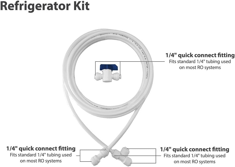 PureSec 2017 Push to Connect KIT01 Refrigerator Ice Maker DIY KIT for RO System