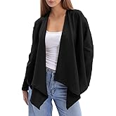 Amazhiyu Women's 100% Linen Draped Open Cardigan Summer Casual Asymmetric Tops